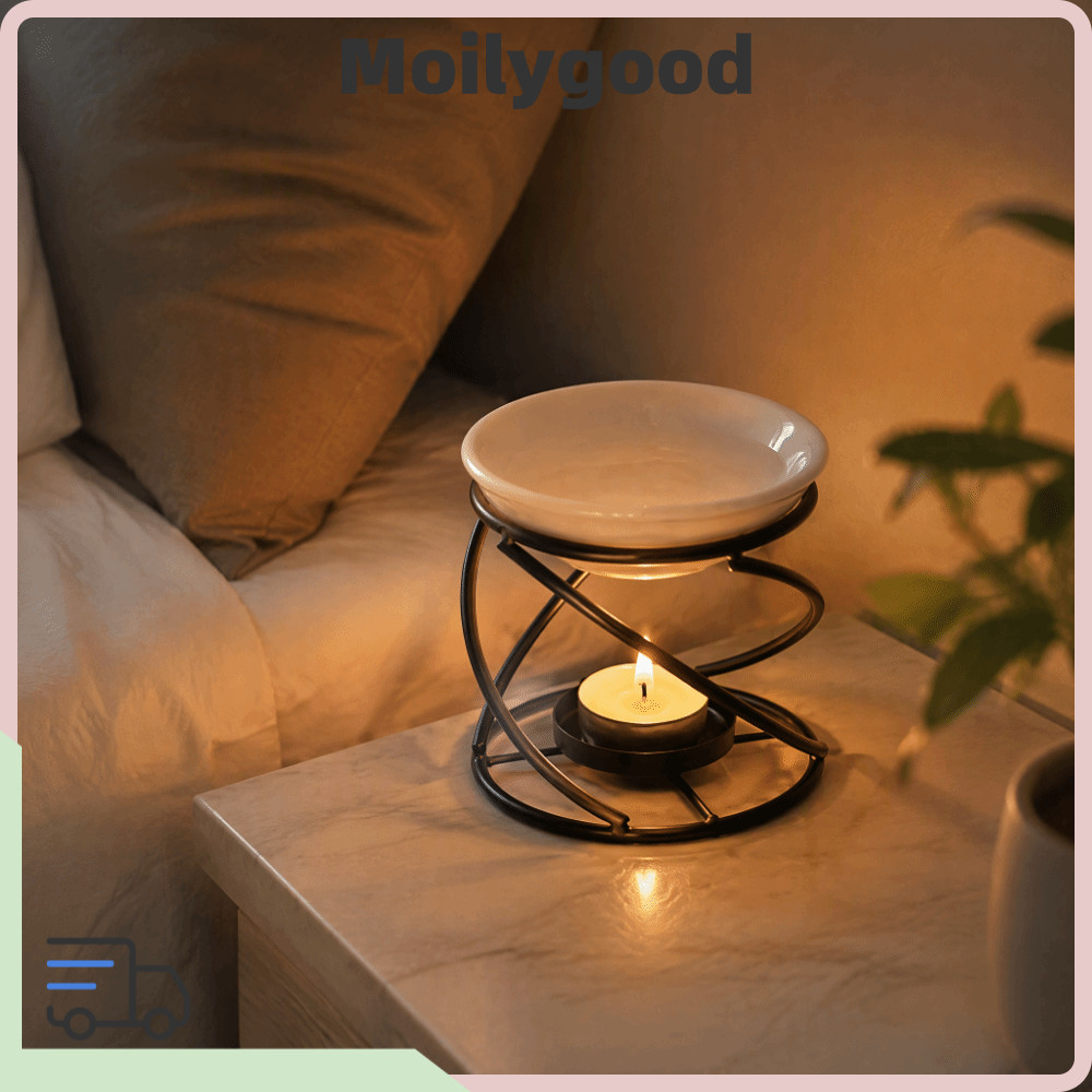 MOILYMY Wax Melt Warmer, 3.94x3.86in Fast Heat Conduction Essential Oil Burner,เซรามิคชามรวมสไตล์อุต