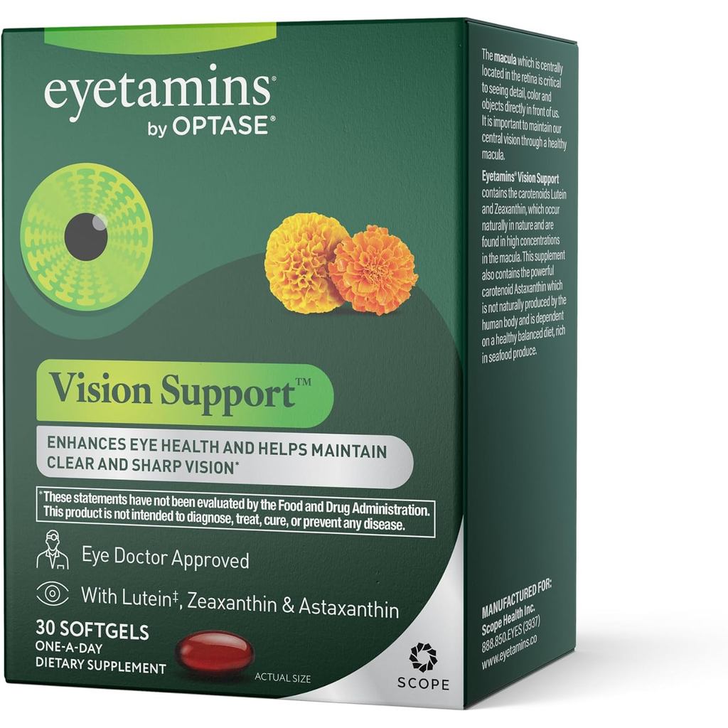 Optase Eyetamins Vision Support™ อาหารเสริม 30 ซอฟท์เจล