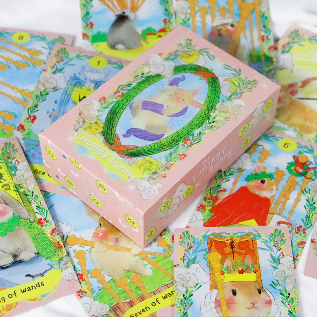12*7 ซม.Combie Bunny Tarot A 78-card Deck Featuring Cute Bunnies 2.75 X 4.75 บรรจุภัณฑ์กล่องแข็ง