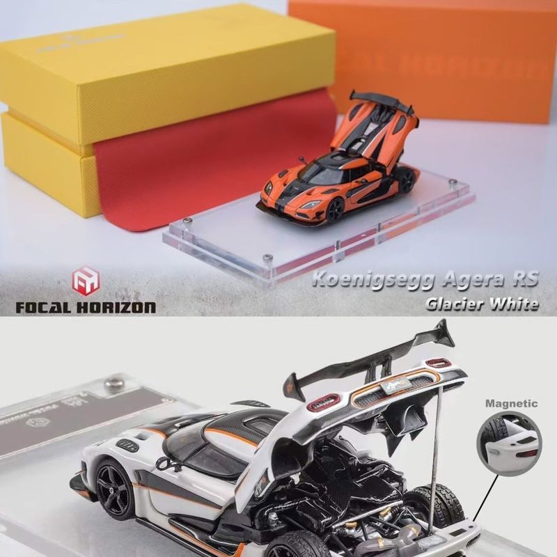 FH 1: 64 Koenigsegg Koenigsegg Agera RS ฝาครอบด้านหลังแบบเปิดได้โมเดลรถโลหะผสม