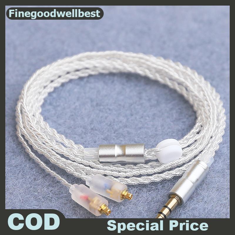 FBTH HiFi หูฟังอัพเกรดสาย MMCX 3.5 มม.1.2 M Silver Plated Core สําหรับ IE200/IE300/IE600/IE900/ N500