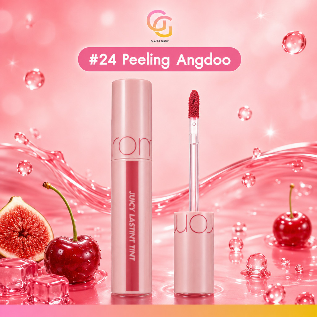 ส่งด่วน❗️ ROM&ND Juicy Lasting Tint #24 PEELING ANGDOO ลิปทินท์เกาหลี ฉ่ำวาว ติดทน สีชัด ไม่ตกร่อง ข