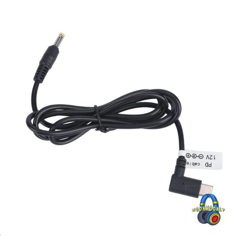 MOON Type C 12V สาย DC4 0x1 7 มม.ปลายมุมขวา USB C End Center บวก 36W 1M สําหรับอิเล็กทรอนิกส์ขนาดเล็