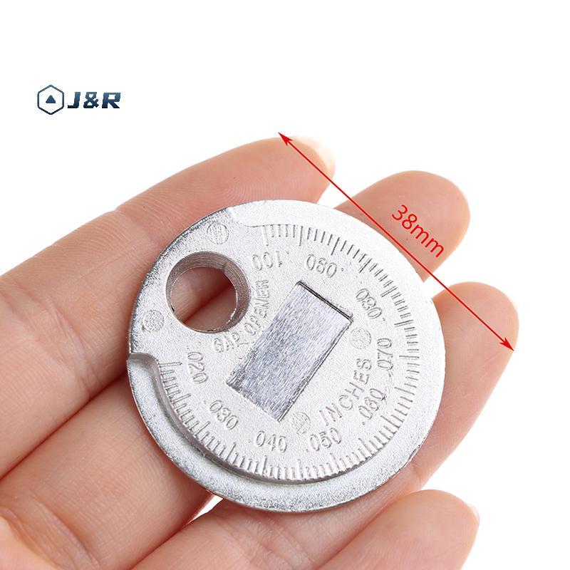 J&R> 1PC Spark Plug Gap Gauge เครื่องมือวัดเหรียญประเภท 0.6-2.4 มม.ช่วง Gage Calibre