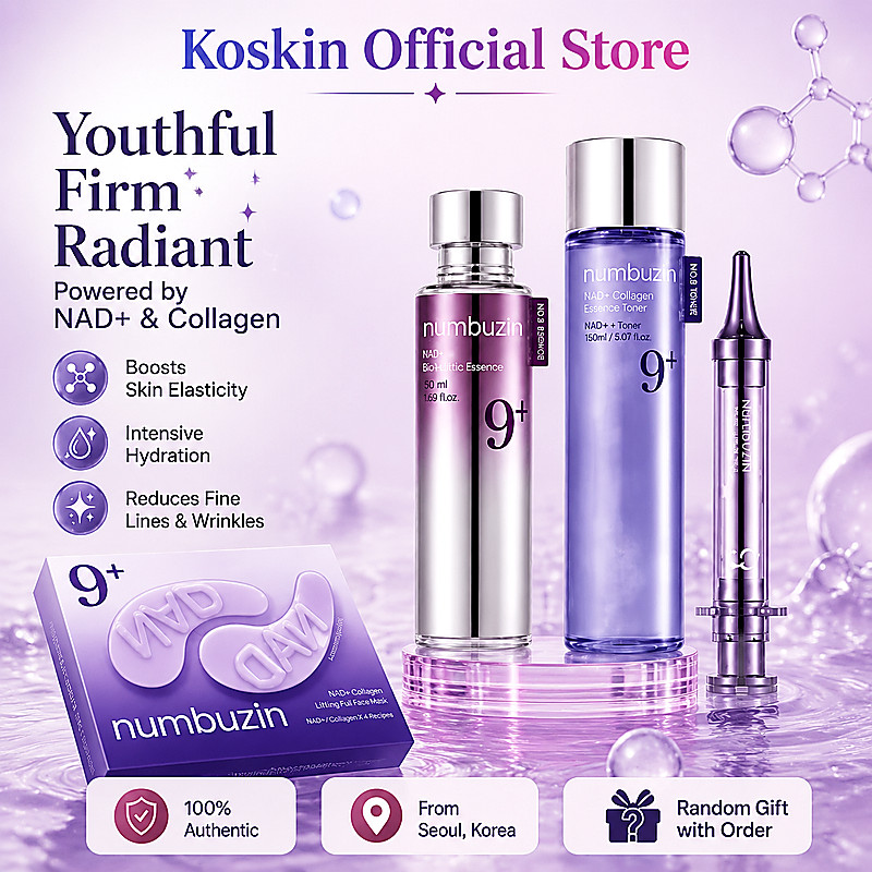 NUMBUZIN No9 NAD Lifting Essence 50ml + Toner 150ml + Retinol Eye Cream 100ml + Collagen สินค้าเกาหล