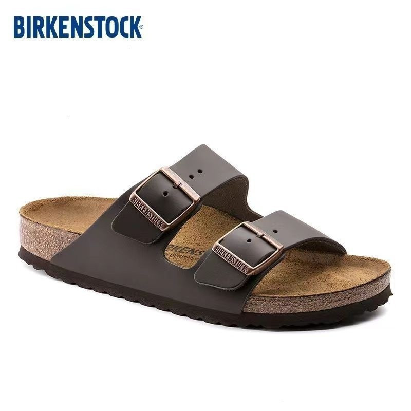 Birkenstock Boken Boken Cork Sole Classic Blocked สีน้ําตาลเข้มสําหรับผู้ชายและผู้หญิง