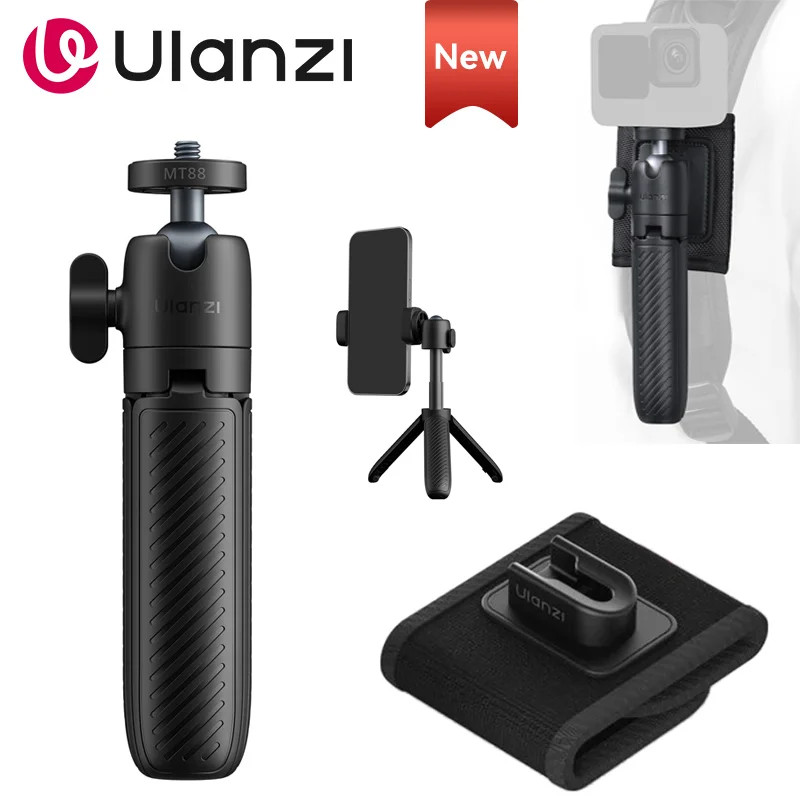 Ulanzi MT88 ขาตั้งขาตั้งกล้องพร้อมกระเป๋าเป้สะพายหลังคลิปไม้เซลฟี่สําหรับกล้องแอคชั่น DJI Pocket 3