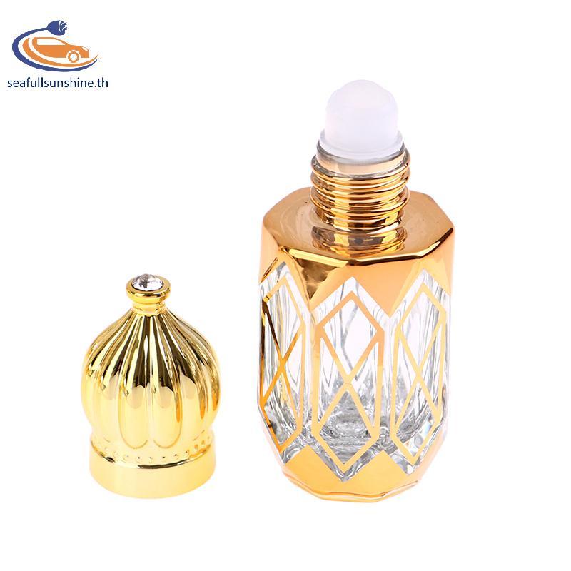 Seaf> 6ml Golden Refillable Perfume Bottles ขวดโรลออนแก้วอย่างดี