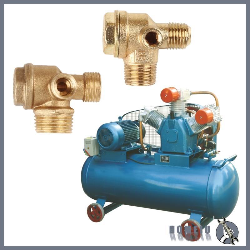 HOMEIU 3-Port Check Valve ทองเหลืองโลหะผสมสังกะสีชายเกลียว Workshop เปลี่ยนเครื่องอัดอากาศ Unidirect