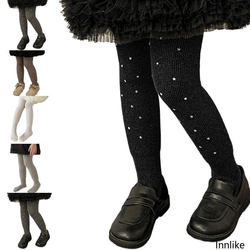 INN Shimmering Crystal Designs เด็กขนแกะ Tights Breathable Holiday Party ชุด