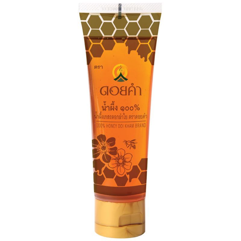 ดอยคำน้ำผึ้งเกสรดอกลำไย 120กรัม Doikham Natural Honey 120g.