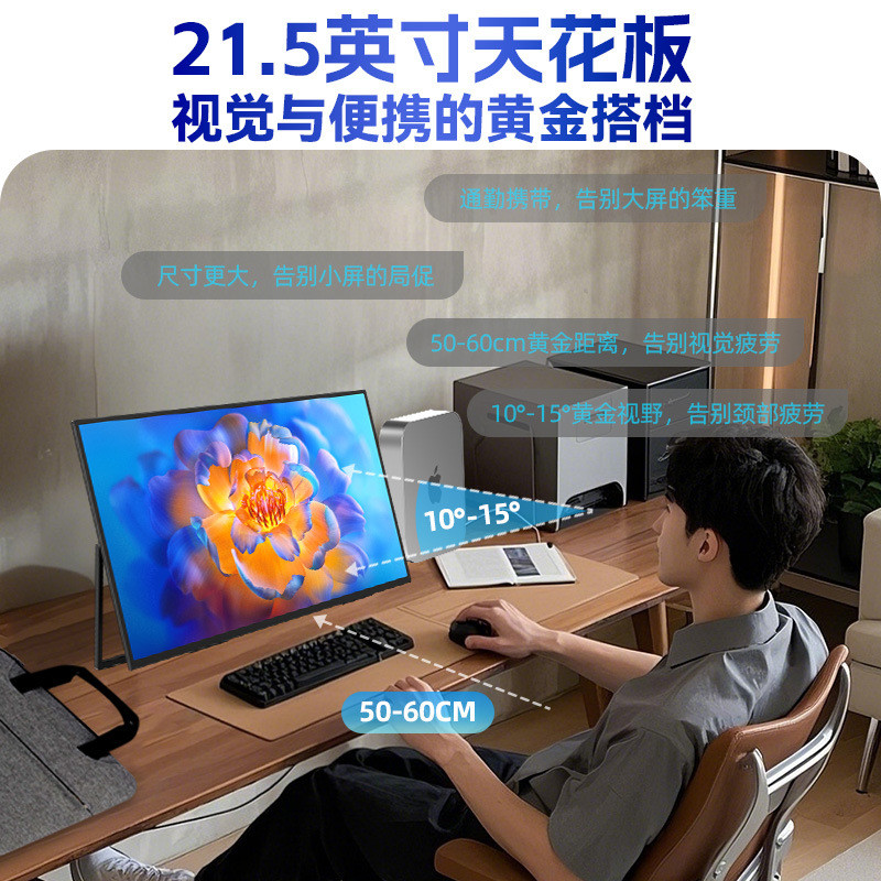 แนะนําจอแสดงผลแบบพกพาขนาด 21.5 นิ้ว 100HZ พร้อมระบบ Android TV คอมพิวเตอร์ขยายหน้าจอรองหน้าจอ IPS