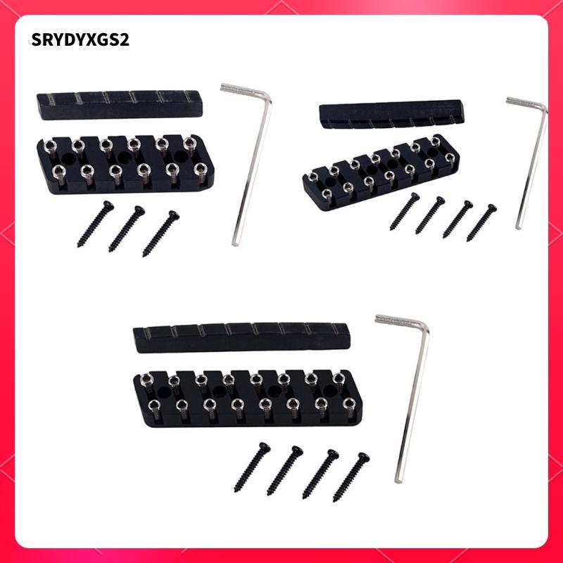 [Srydyxgs2] 6 String/ 7 String/ 8 String Headless Guitar Bridge & Slotted Nut Set