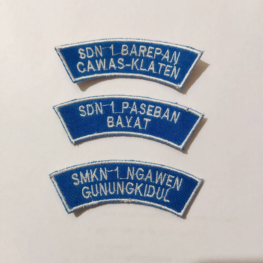 School Location เย็บปักถักร้อย Bet ขนาด 8x2.8 CM เย็บปักถักร้อยพรีเมี่ยมมีให้เลือกหลายสีสามารถขอโรงเ