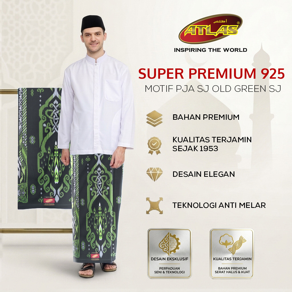 ATLAS Super Premium 925 A9 PJA SJ ผ้าซิ่นเขียวเก่า