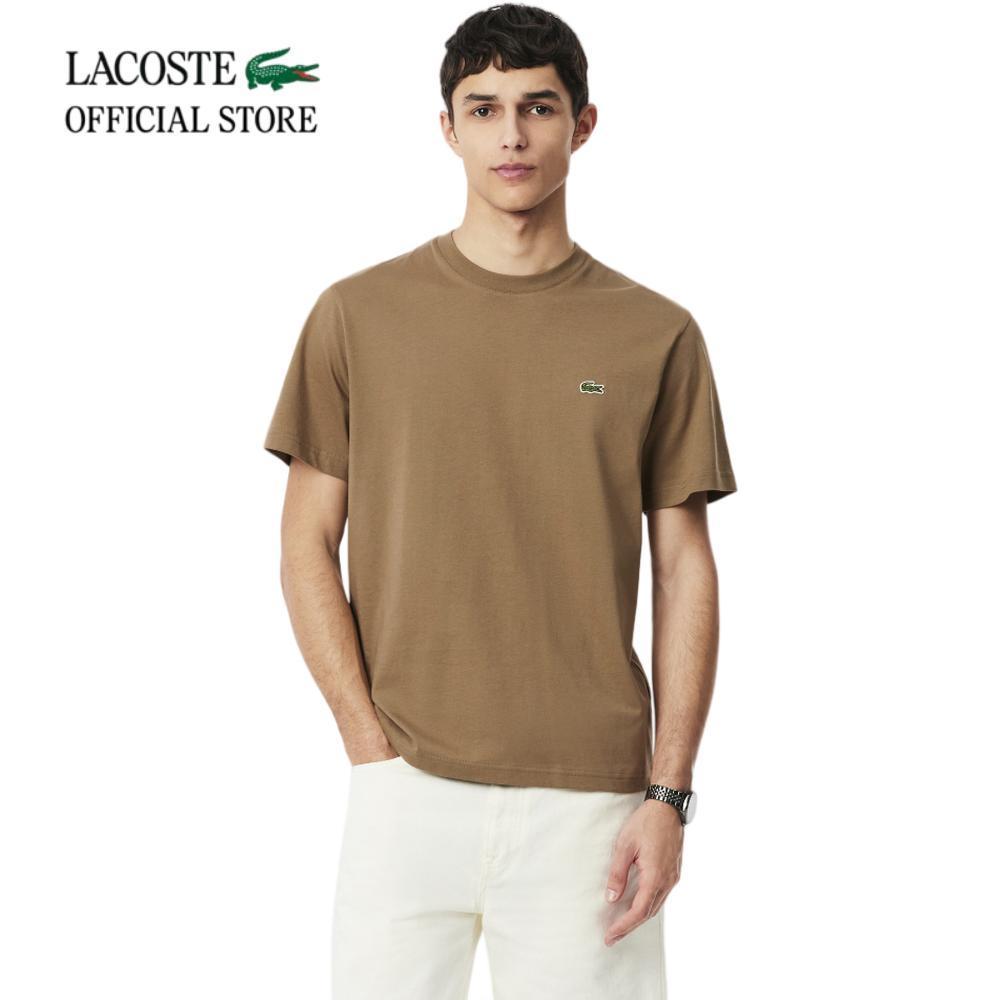 LACOSTE เสื้อยืดผู้ชาย COTTON T-SHIRT รุ่น TH7318 - BROWN