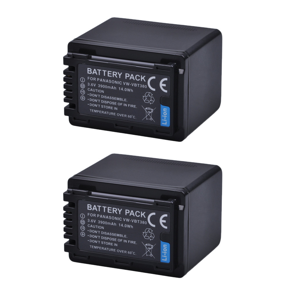 3900mAh VW-VBT380 แบตเตอรี่สําหรับ Panasonic HC-V720,HC-V727,HC-V730,HC-V750,HC-V757,HC-V760,HC-V770