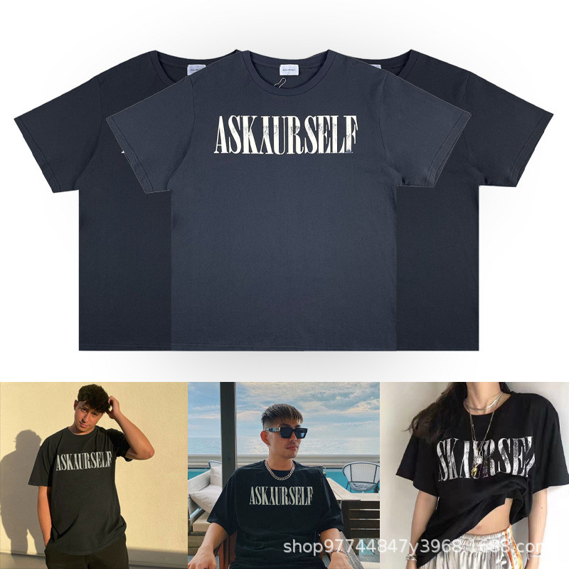 N7Y6 ASK Cashew Flower High Street Loose Men Couple FOG เสื้อยืดแขนสั้น