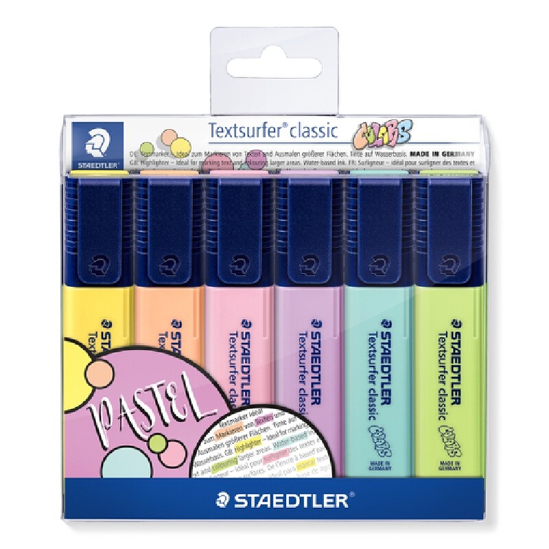 STAEDTLER أقلام تظليل Textsurfer Classic باستيل (6 أقلام)