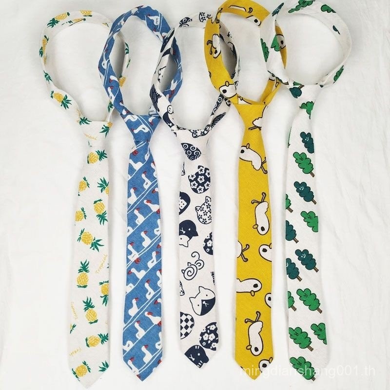 MIMI Fun Tie สไตล์ญี่ปุ่น Lucky Cat เสื้อ Tie หญิงผ้าลินินวรรณกรรมน่ารักการ์ตูนยาว Handmade