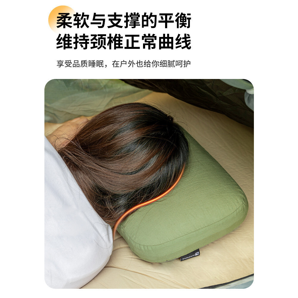 Hikeman Outdoor Camping หมอนหน่วยความจําโฟมช้า Rebound คอป้องกันหมอนนอน Camping เต็นท์แบบพกพาหมอน Na