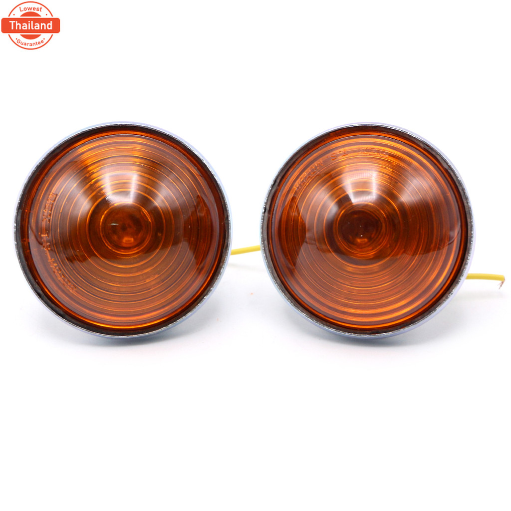 ไฟหรี่ ข้าง ทรงกลม แลวด เลนส์สีส้ม 2ชิ้น Jeep  Aftermarket Parts Willys Jeep CJ3 CJ5 CJ6 CJ2A CJ3A C