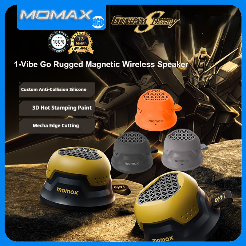 Momax Mobile Suit Gundam Limited Edition Magnetic Buetooth Speaker 1-Vibe Go Rugged Portable True Wi