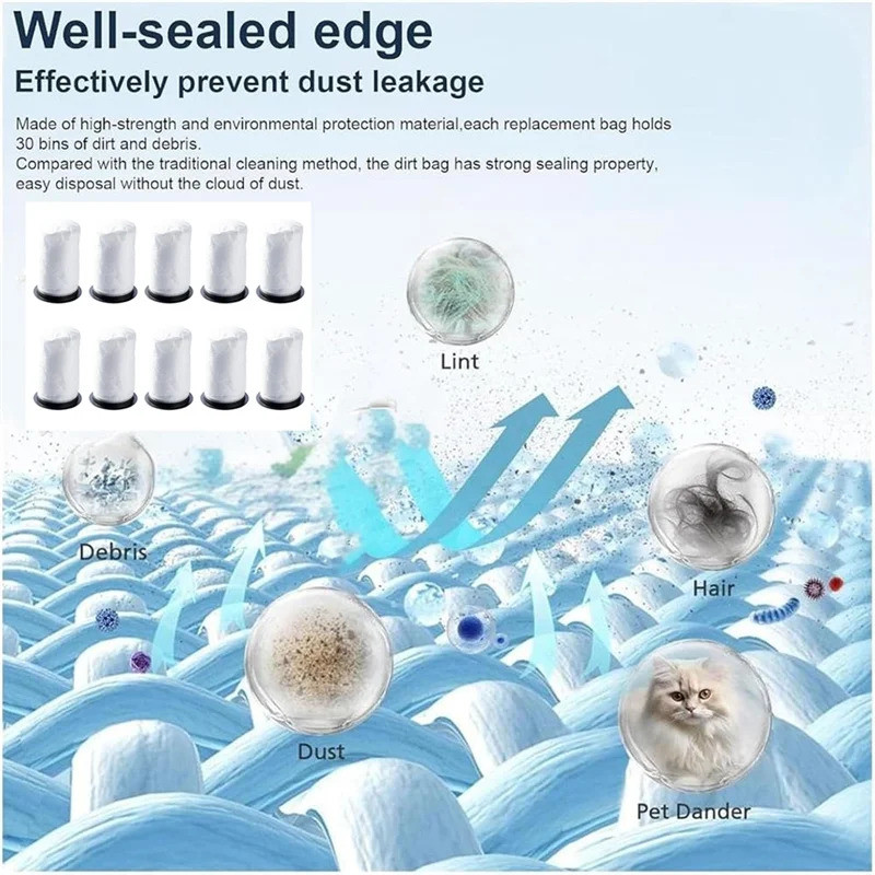 AD-Premium 10 ชิ้นถุงเก็บฝุ่นชุดสําหรับทําความสะอาดที่เพิ่มขึ้นใน Henry Numatic NQ100/Quick Hen.100 