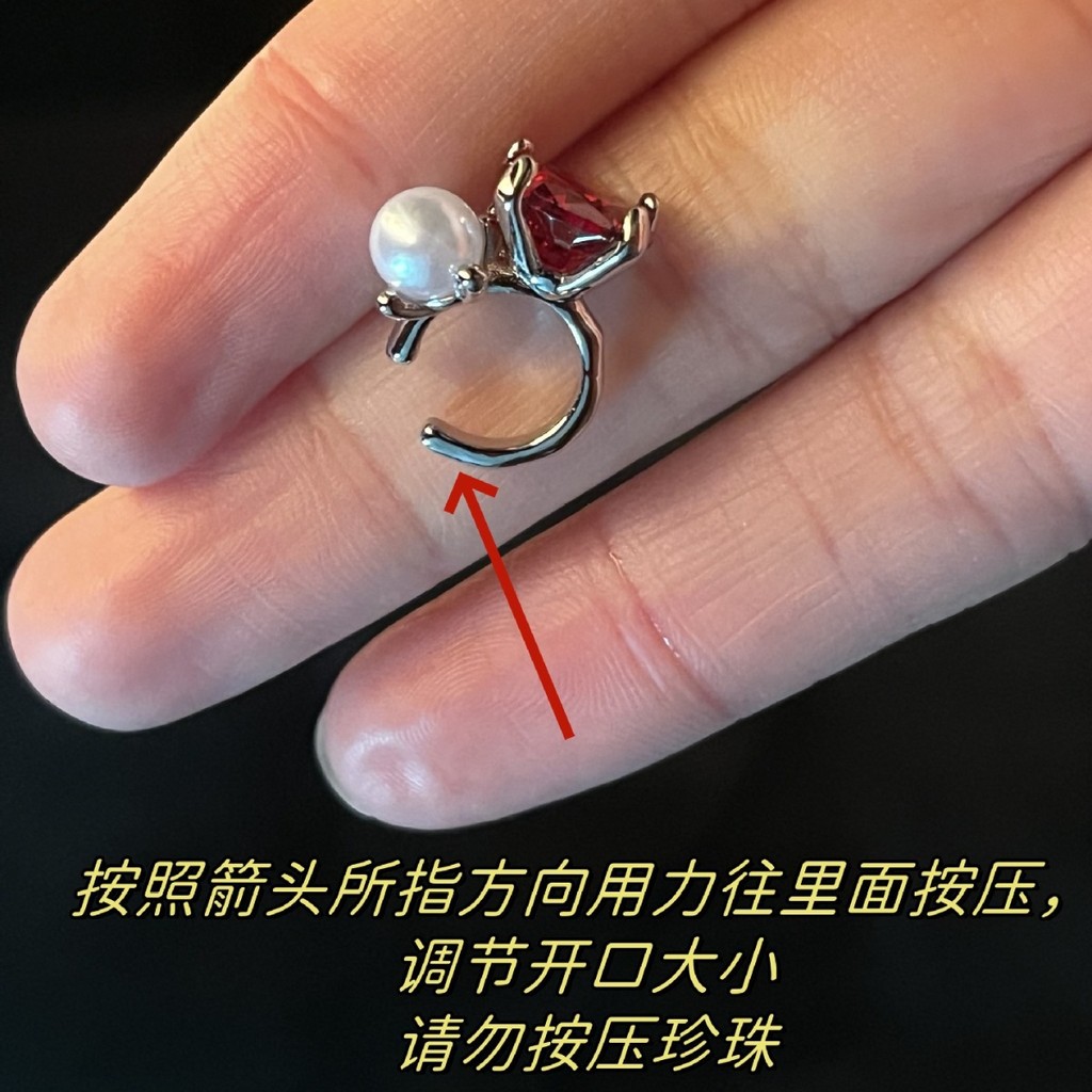 คลิปหูสำหรับผู้หญิง สไตล์หรูหราด้วยมุกเพทาย - รูปที่ 2