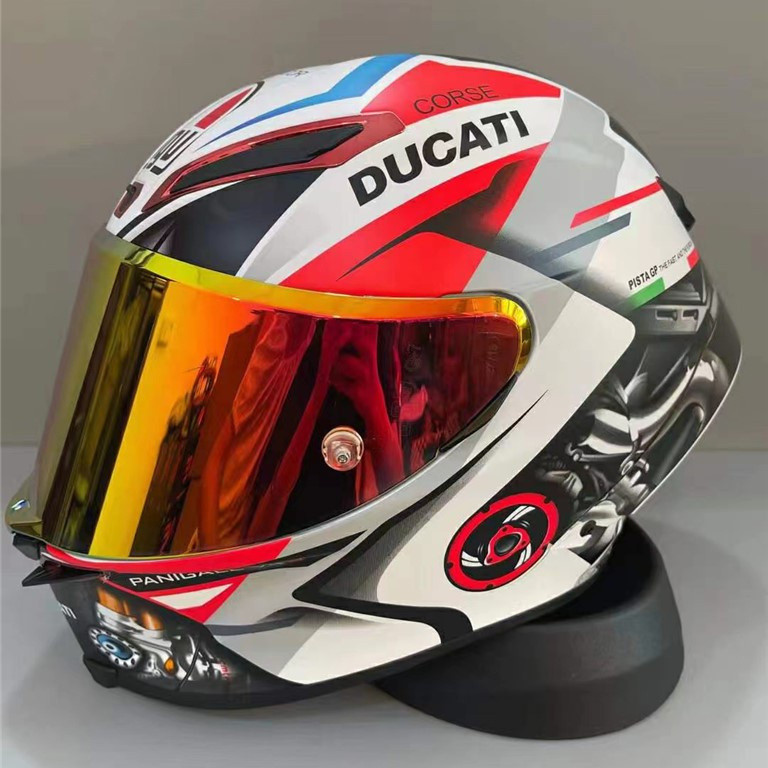 2025NEWPista GP RR Ducati V4 สไตล์หมวกกันน็อครถจักรยานยนต์หมวกกันน็อคเต็มหน้าหมวกกันน็อคแข่งรถมอเตอร