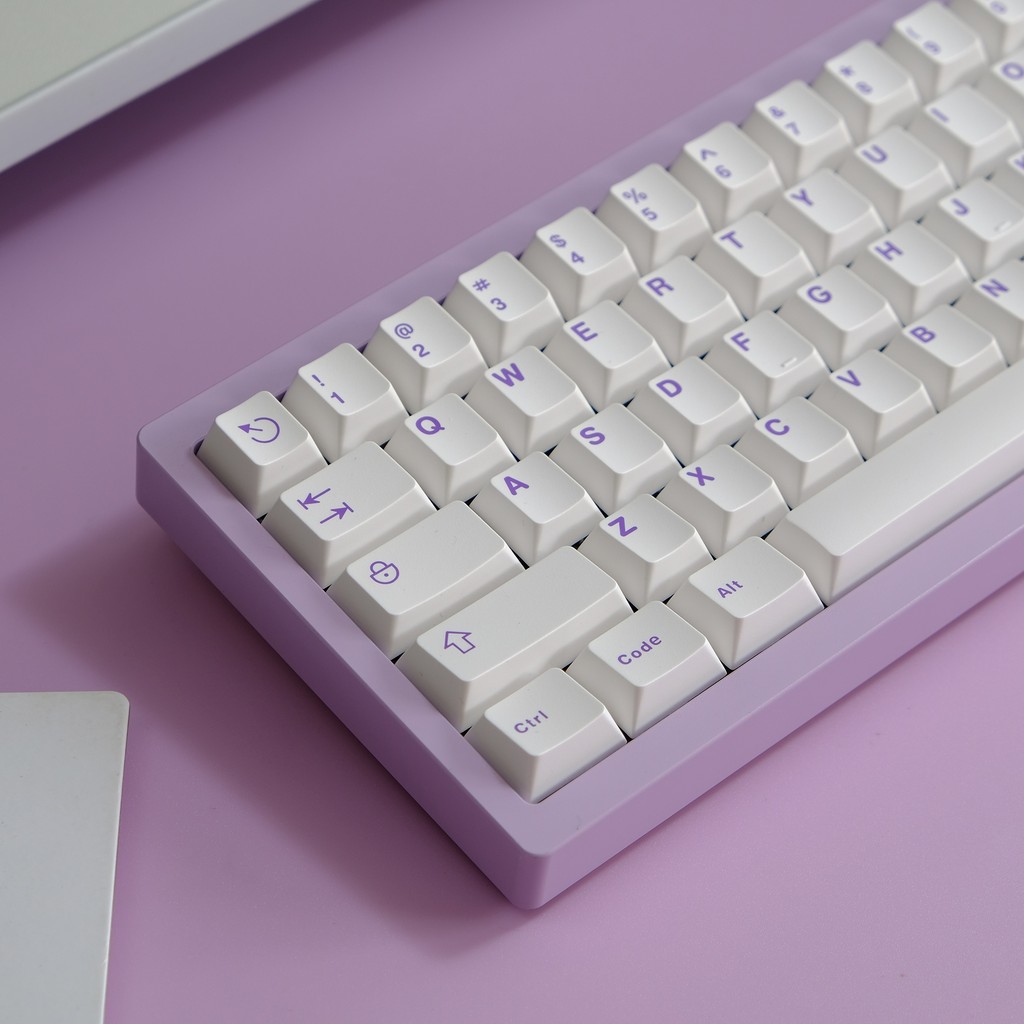 121 คีย์สไตล์มินิมอลสีขาว Double Shot ABS Keycaps โปรไฟล์เชอร์รี่หมวกสําหรับคีย์บอร์ดแบบกลไก