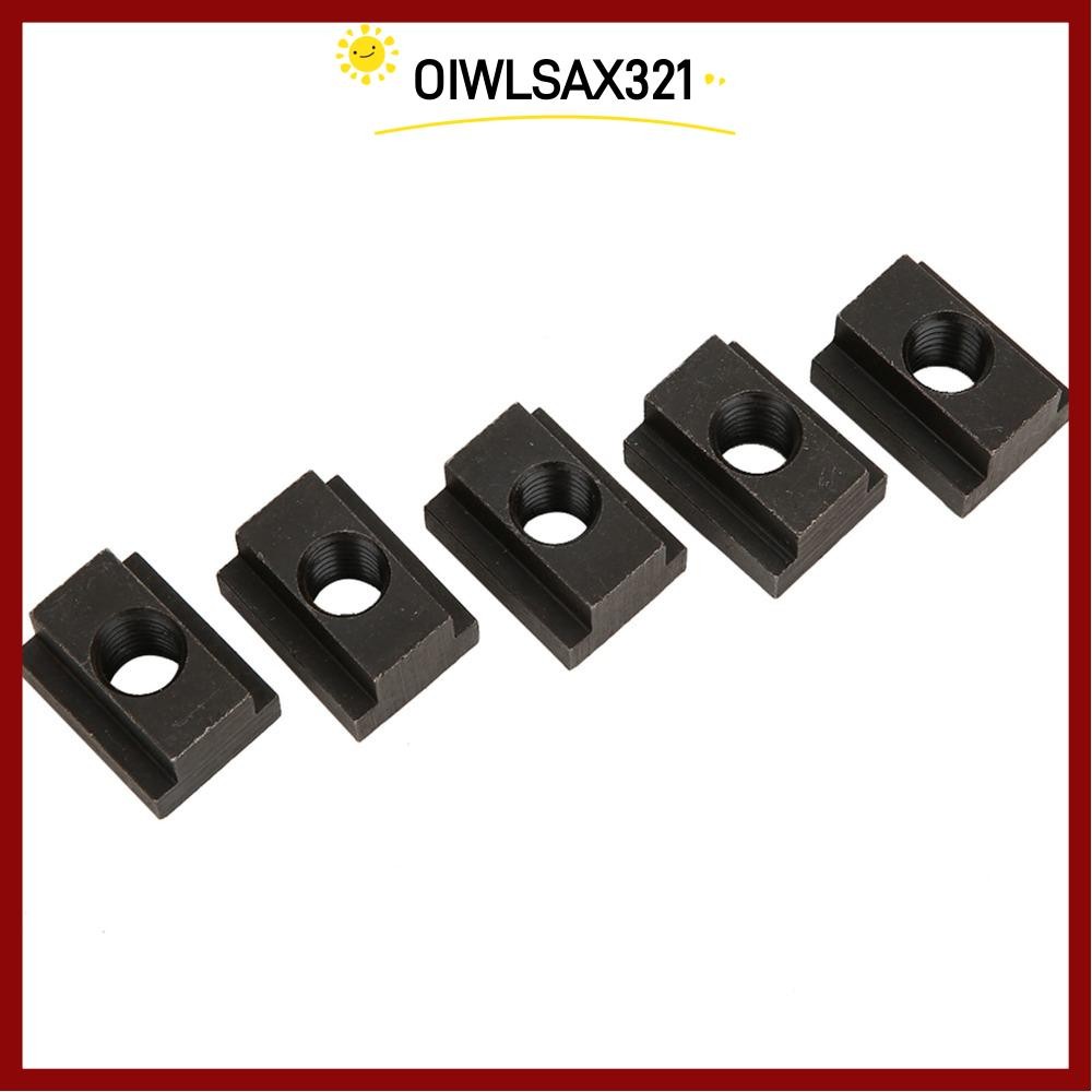 OIWLSAX321 5 ชิ้น ​T Slot Nuts​, ​ที-ล็อต​ น็อตยึดหัวค้อน 5 ชิ้น​, เลื่อน​ ด้าย M12 สีดําออกไซด์ |ตา