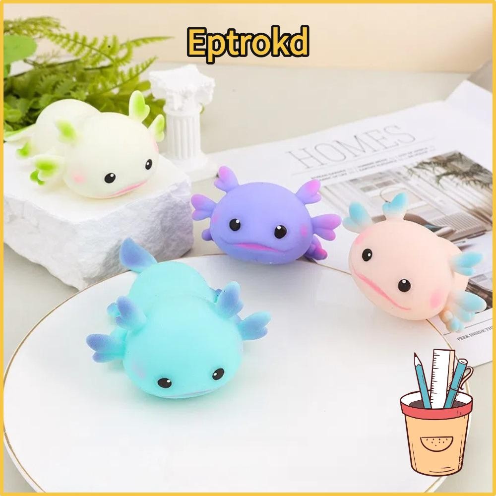 EPTRO ของเล่นบีบ, Fidget ตุ๊กตาความเครียดบรรเทาการ์ตูนปลา Squishy ของเล่น, ตลกน่ารัก Axolotl หลายสีย