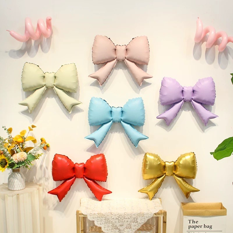ใหม่สีฟ้าสีชมพูสีม่วงสีแดงโบว์ปมฟิล์มอลูมิเนียมบอลลูนตกแต่งงานเลี้ยงวันเกิดตกแต่งฉากตกแต่งงานเลี้ยงวันเกิดพรรควันเกิดบอลลูนพรรค – โปรปัง
