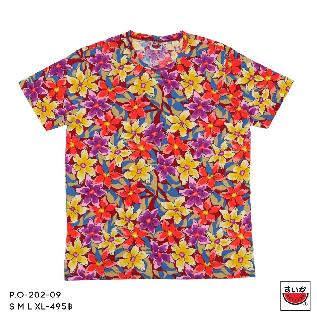 เสื้อแตงโม (SUIKA) เสื้อยือคอกลมแขนสั้นพิมพ์ลาย ดอกไม้ (P.O-202 317 307) — صورة 7