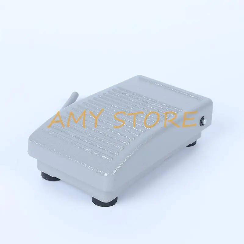 HY-102 Non Slip Metal Momentary Pedal Foot Switch 1NO 1NC 6A 250VAC w 22 ซม.สายไฟ