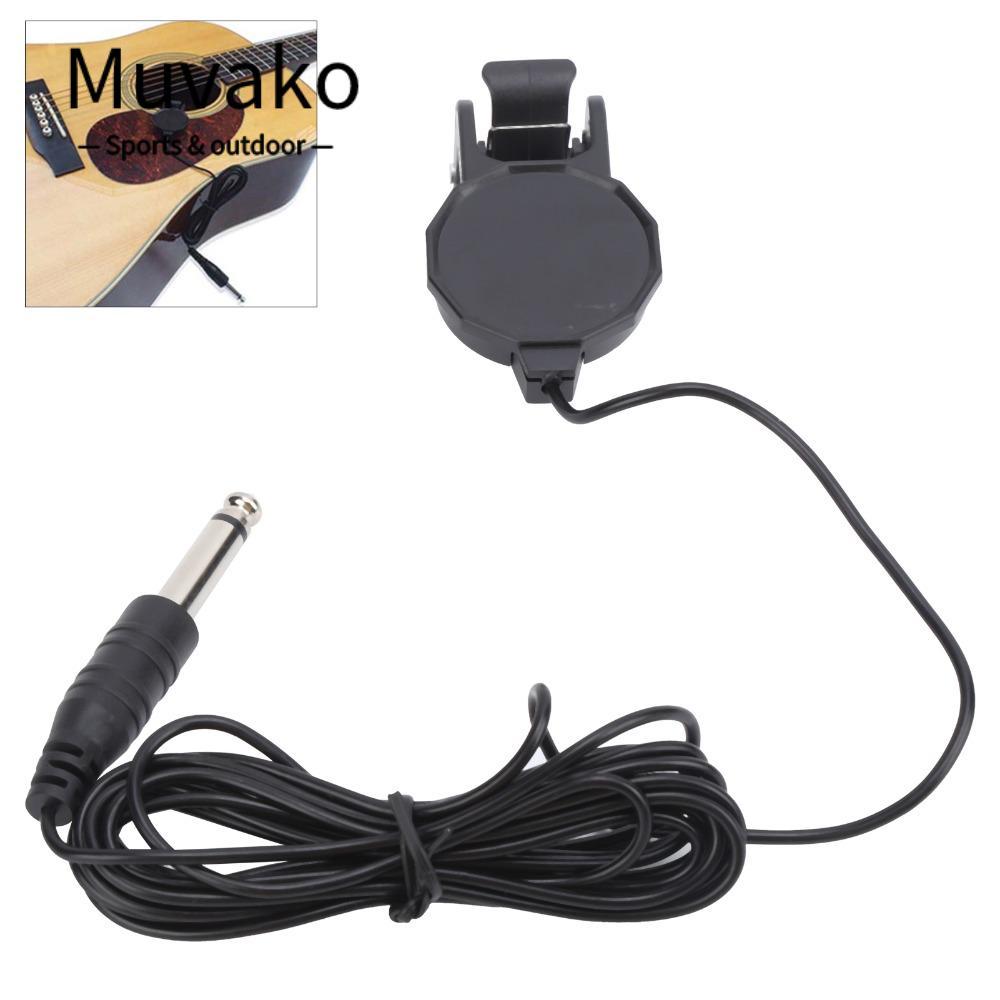 MUVAKO ​ปิ๊กอัพแบบคลิปออน ปลั๊ก 1/4 นิ้ว​ ปิ๊กอัพ Piezo ไวโอลิน​, การแสดงดนตรีระดับมืออาชีพ ​ไมโครโฟนตราสาร​ ​ปิ๊กอัพกีตาร์โปร่ง​ สําหรับไวโอลิน/อูคูเลเล่​