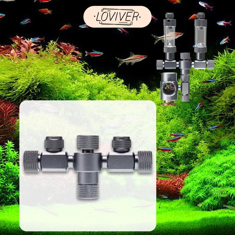 CO2 Splitter CO2 จําหน่ายอลูมิเนียมอัลลอยด์ Double Outlet น้ําพืชถังอุปกรณ์เสริม 1 ถึง 2 วาล์วเข็ม 2