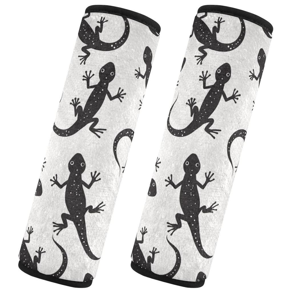 ที่หุ้มเข็มขัดนิรภัย 2 แพ็ค Black Gecko สายรัดเบาะรถยนต์ครอบคลุมคอที่นั่งรถนุ่มพิเศษสําหรับชายหญิงผู