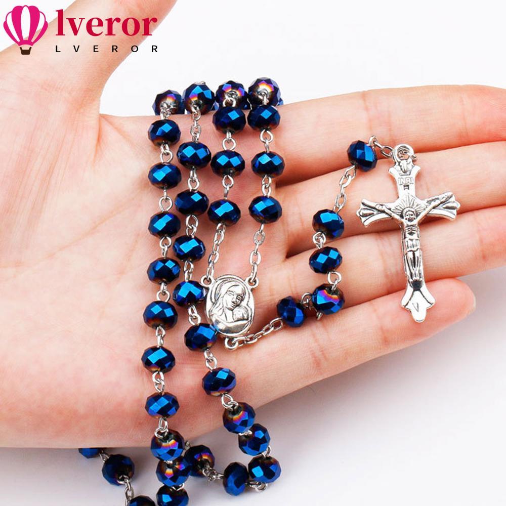 LVEROR 1 PC คาทอลิกสร้อยคอผู้หญิงชุดสร้อยคอหลากหลายรูปแบบ