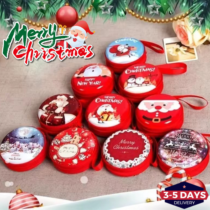 [จัดส่ง 3-5 วัน]การ์ตูนคริสต์มาสกระเป๋าสตางค์คริสต์มาสเด็กกระเป๋าเหรียญกระเป๋าน่ารักรอบ & ตารางเหรียญเงินกระเป๋า/ถุงขนมของขวัญปีใหม่(4รูปแบบสุ่ม)