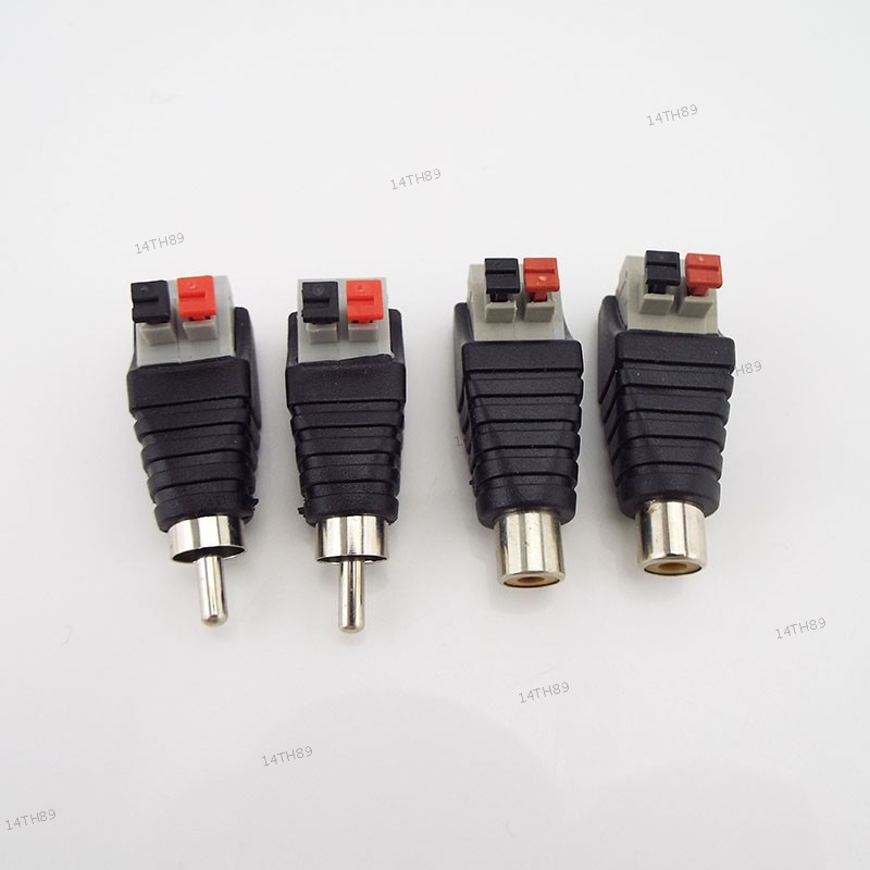 M/F Connector ปลั๊ก DC A/V สายเสียง RCA ชายหญิงอะแดปเตอร์แจ็ค Quick Plug ลําโพงลวดกด Terminal สําหรั