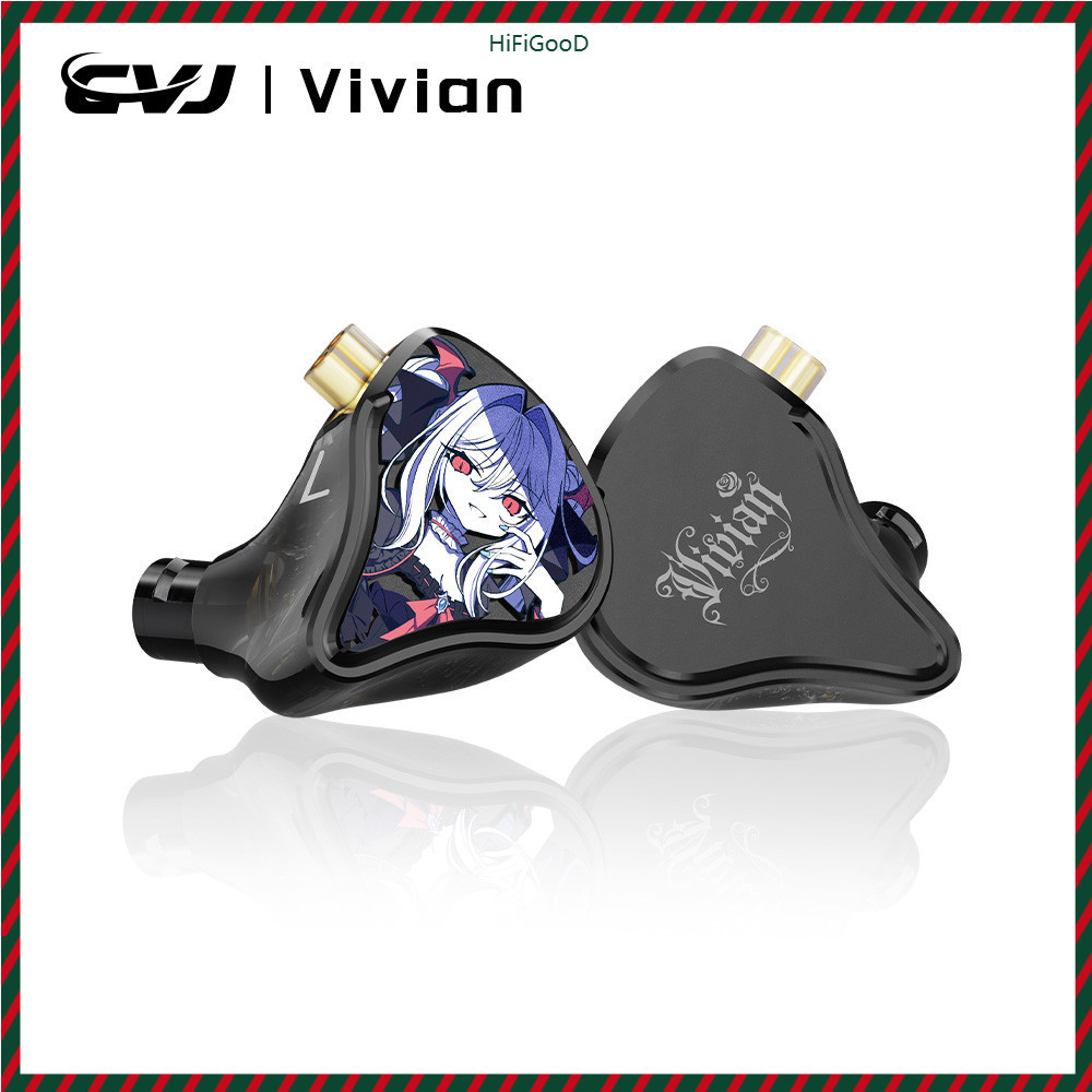 CVJ Vivian หูฟัง 10 มม.แบบไดนามิกเหมาะสําหรับเพลง 0.78 มม. Spin ที่ถอดออกได้สาย HiFi คุณภาพเสียง