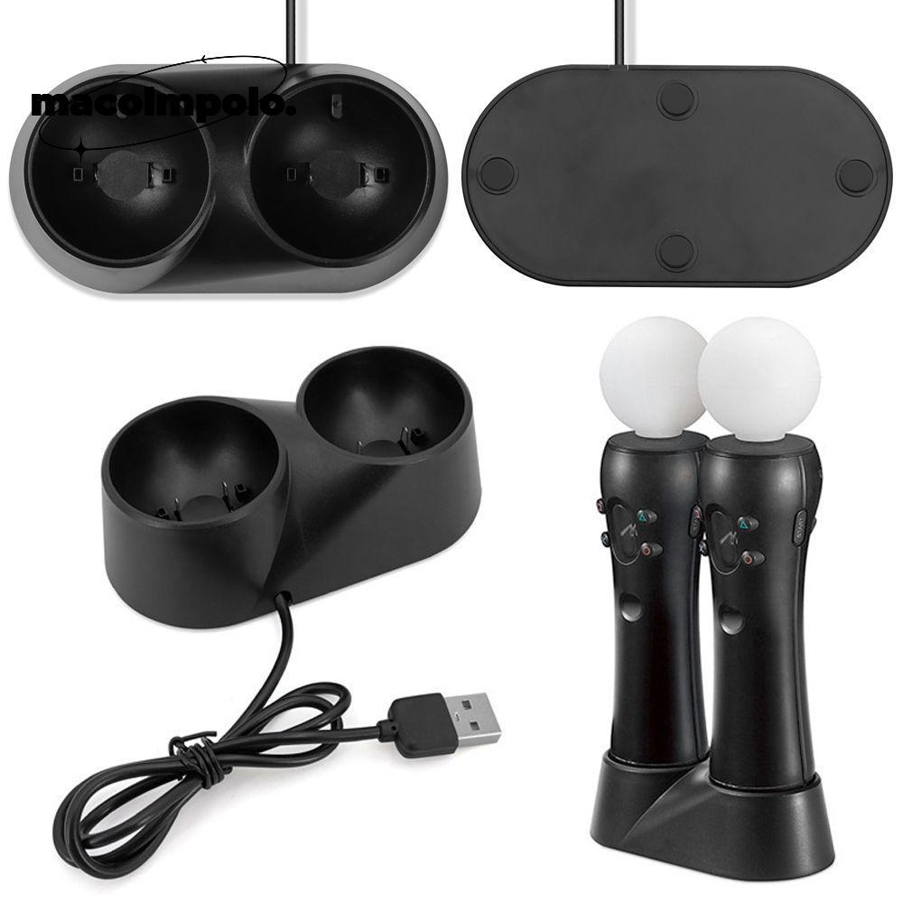 Dual Charger Holder Game Portable Universal Charging Station Stand for Playstation PS3 / PS4 VR Moti