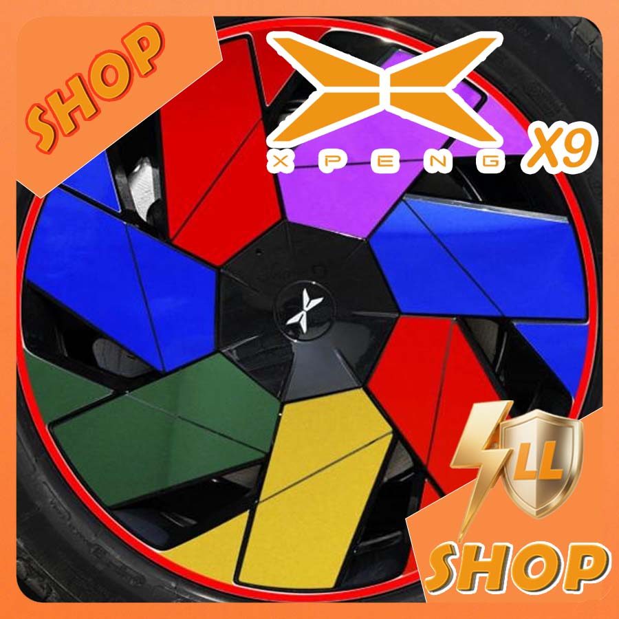 [READY]XPENG X9 Laser Wheel Stickers Body Kit XPENG X9 EV Car Decoration Accessories R76V