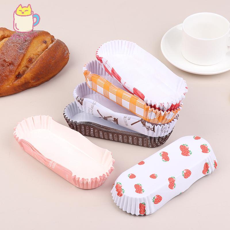 [YPU] 100ชิ้นPrised Flipnector Liners Greaseproof Baking Cups Non-Stick Paper Baking Cups Boat Shape