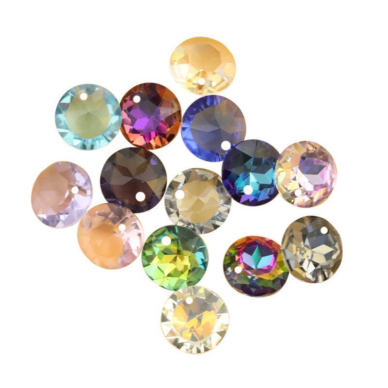 สร้อยคอน่ารักสำหรับ DIY ทำจากคริสตัลและกระจกขนาด 27mm สไตล์ดอกไม้ LB1Q