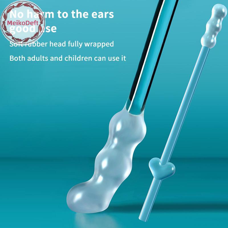 MeikoDeft 24 ชิ้น/กล่องใหม่ซิลิโคนทิ้งหู Swabs หูนุ่มทําความสะอาดหู Swabs Earwax Remover Stick ผู้ใหญ่ TH