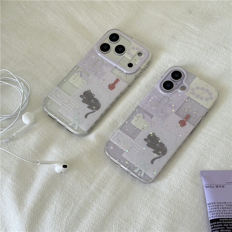 IPhone 17 Pro max 16 Pro max เคสโทรศัพท์กระบวนการ TPU ลายคิตตี้