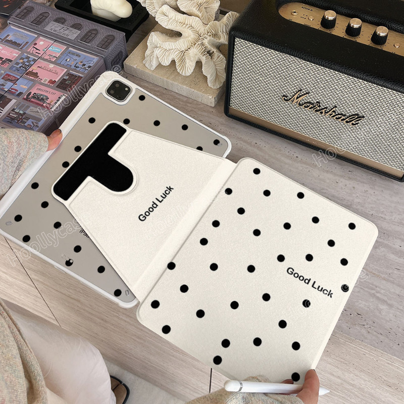 เคสไอแพด A16 Gen11 Air 7 M3 2025 Pro 11 2024 Air 6 5 4 10.9 Gen10 Gen9 Gen8 Gen7 10.2 กรณี สีดํา Wave Point พร้อมดินสอ 720° การหมุน - รูปที่ 4